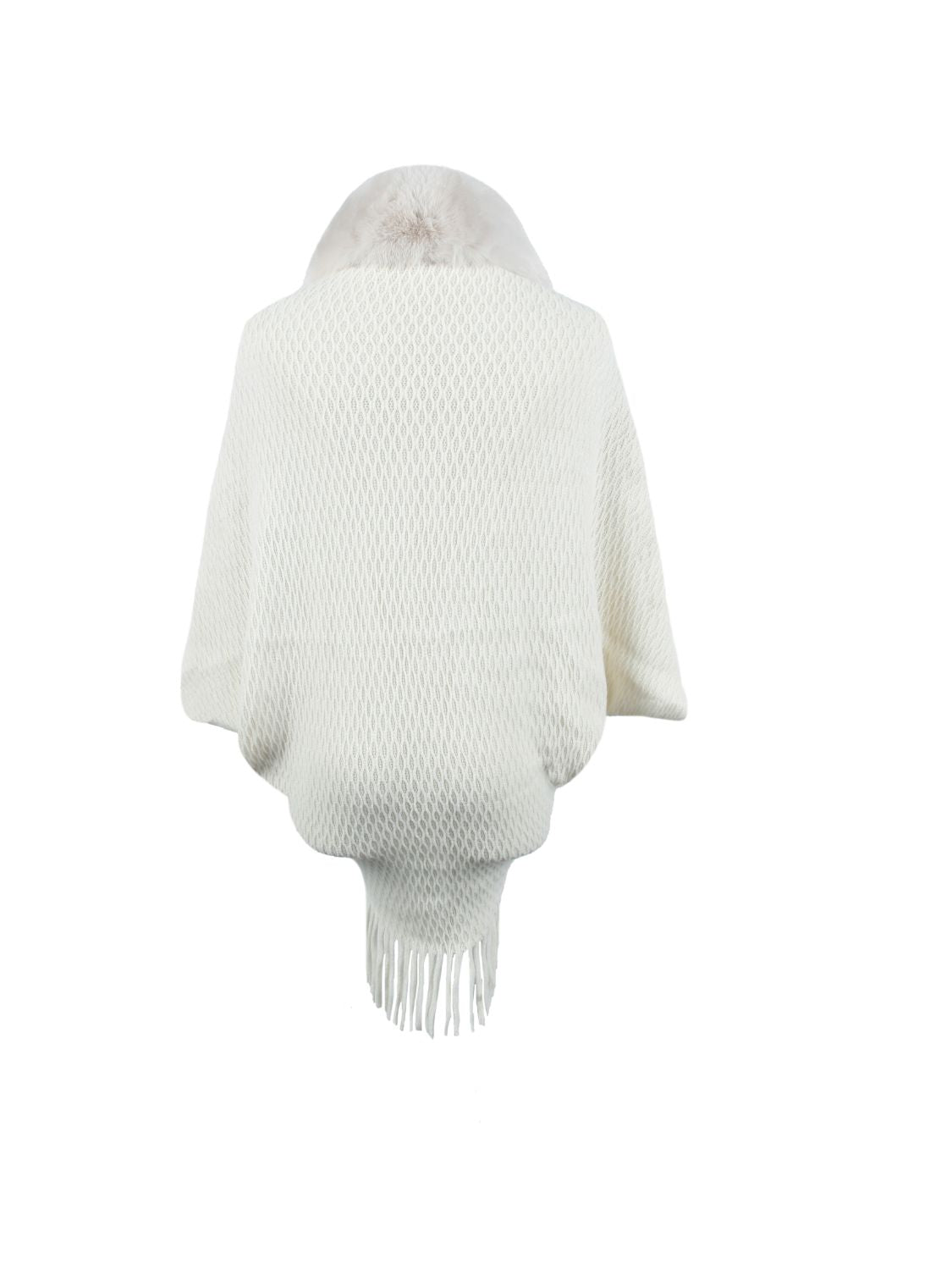 Aura Stylo - Open Front Fringe Hem Poncho