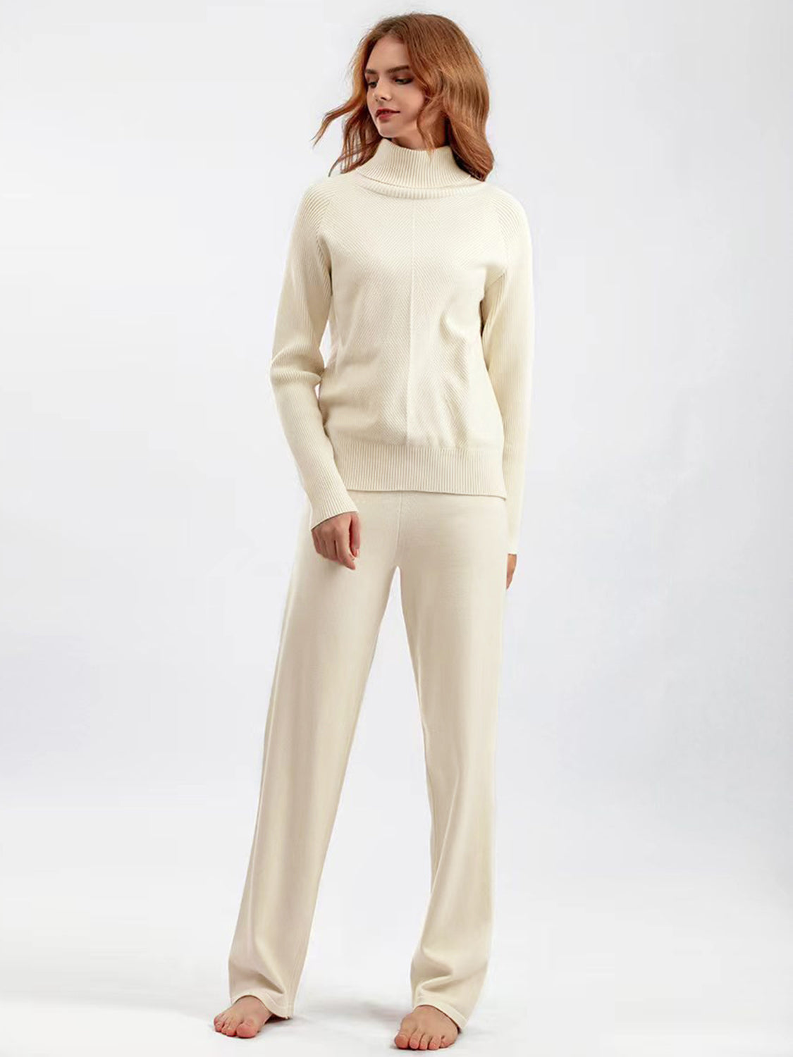 Basic Bae Turtleneck Raglan Sleeve Top and Pants Sweater Set