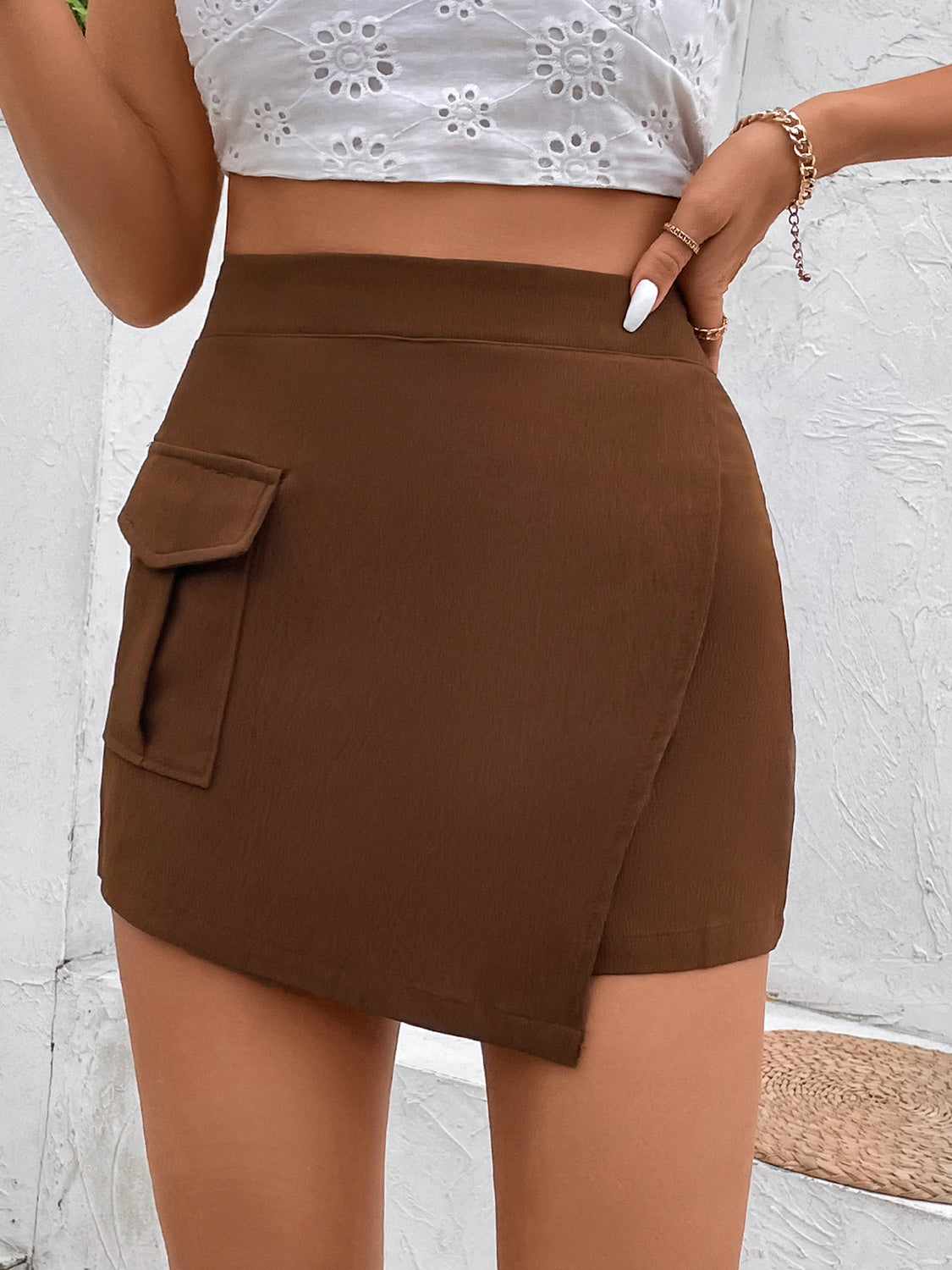 Aura Stylo - Perfee Pocketed High Waist Shorts