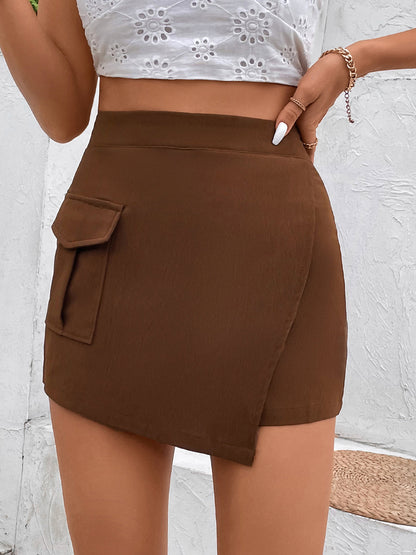 Aura Stylo - Perfee Pocketed High Waist Shorts