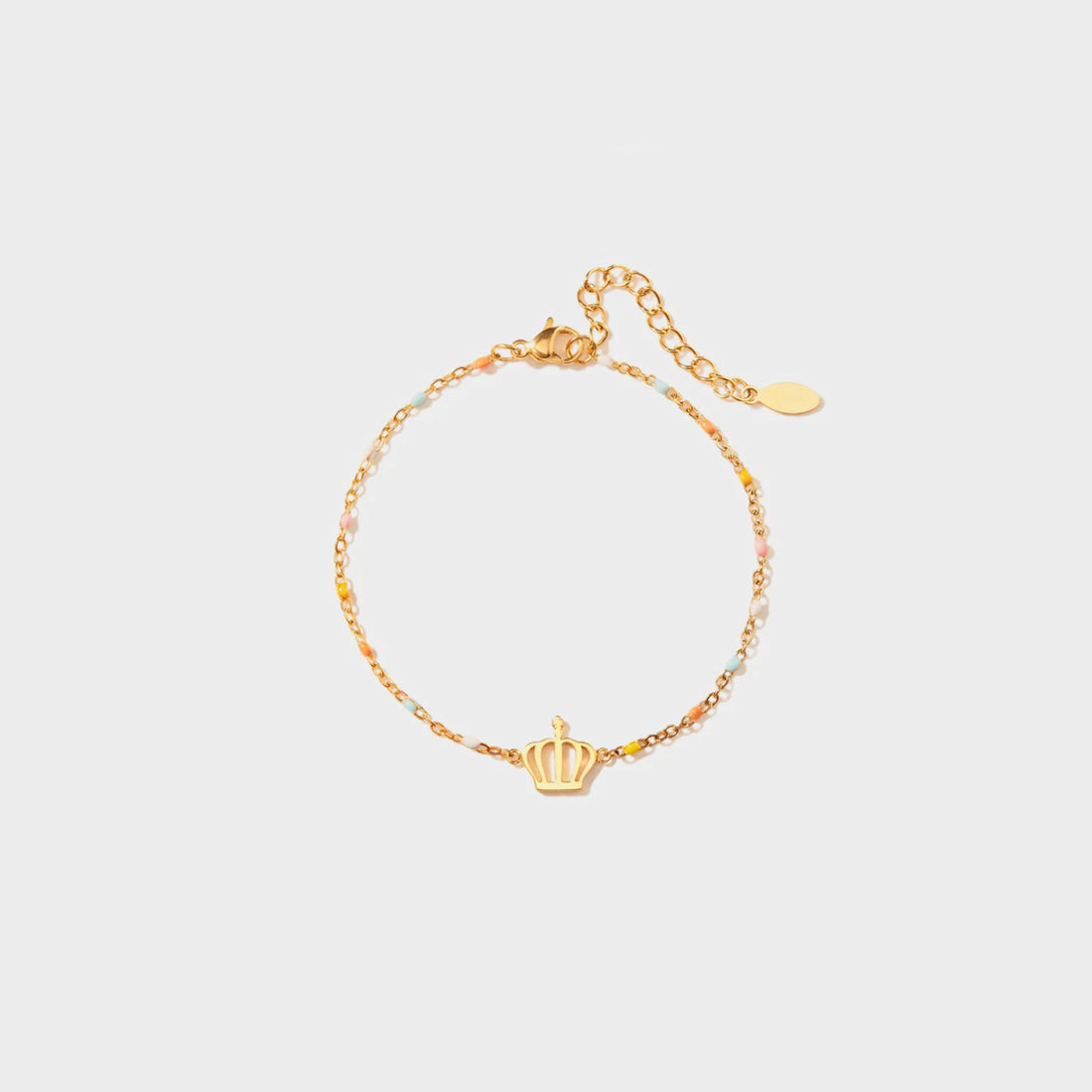 Aura Stylo - Crown Shape 18K Gold-Plated Bead Bracelet