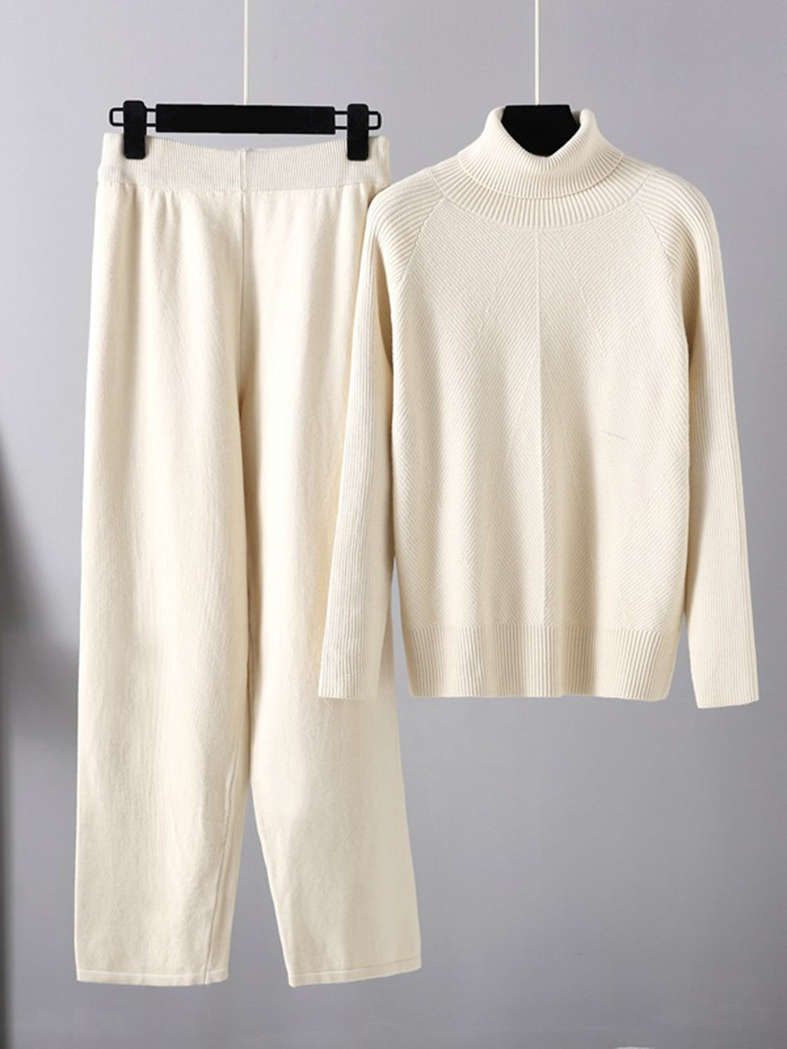 Basic Bae Turtleneck Raglan Sleeve Top and Pants Sweater Set