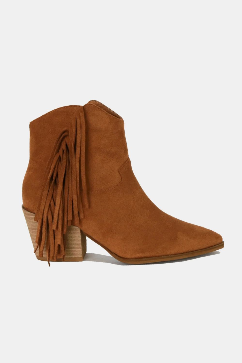 Aura Stylo - Beast Fashion Suede Fringe Point Toe Ankle Boots