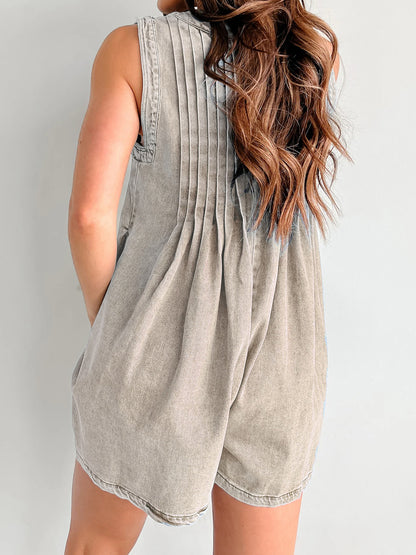 Stylish Tied Romper with Pockets